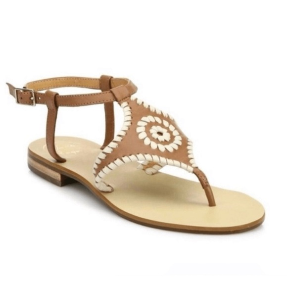 Jack Rogers Shoes - Jack Rogers women’s Maci Brown and White Sandals size 6.5